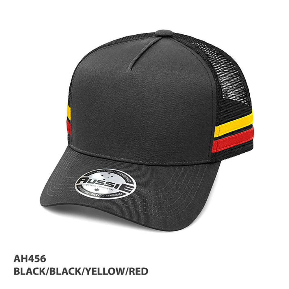 AH456 - A-Frame Striped Trucker Cap