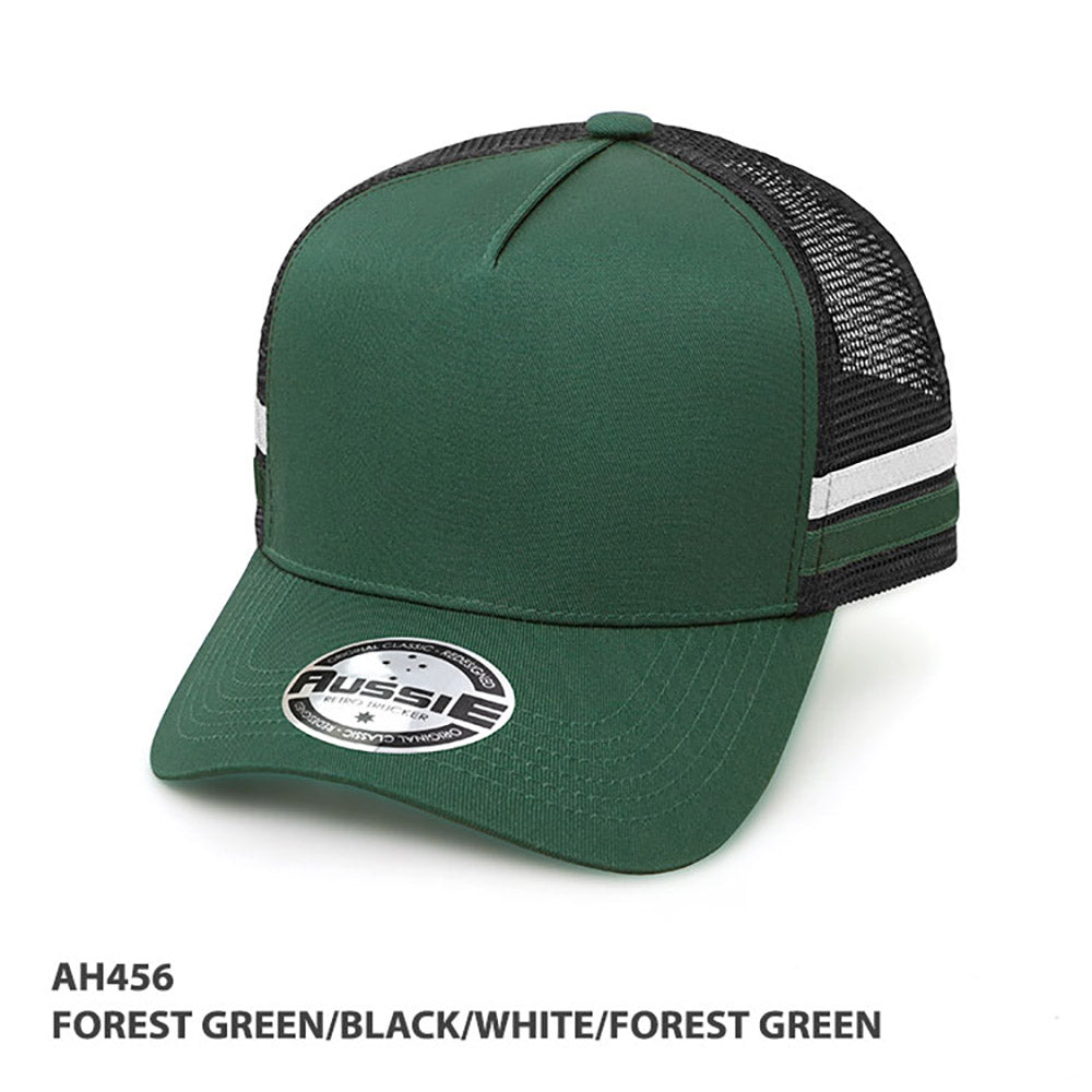AH456 - A-Frame Striped Trucker Cap
