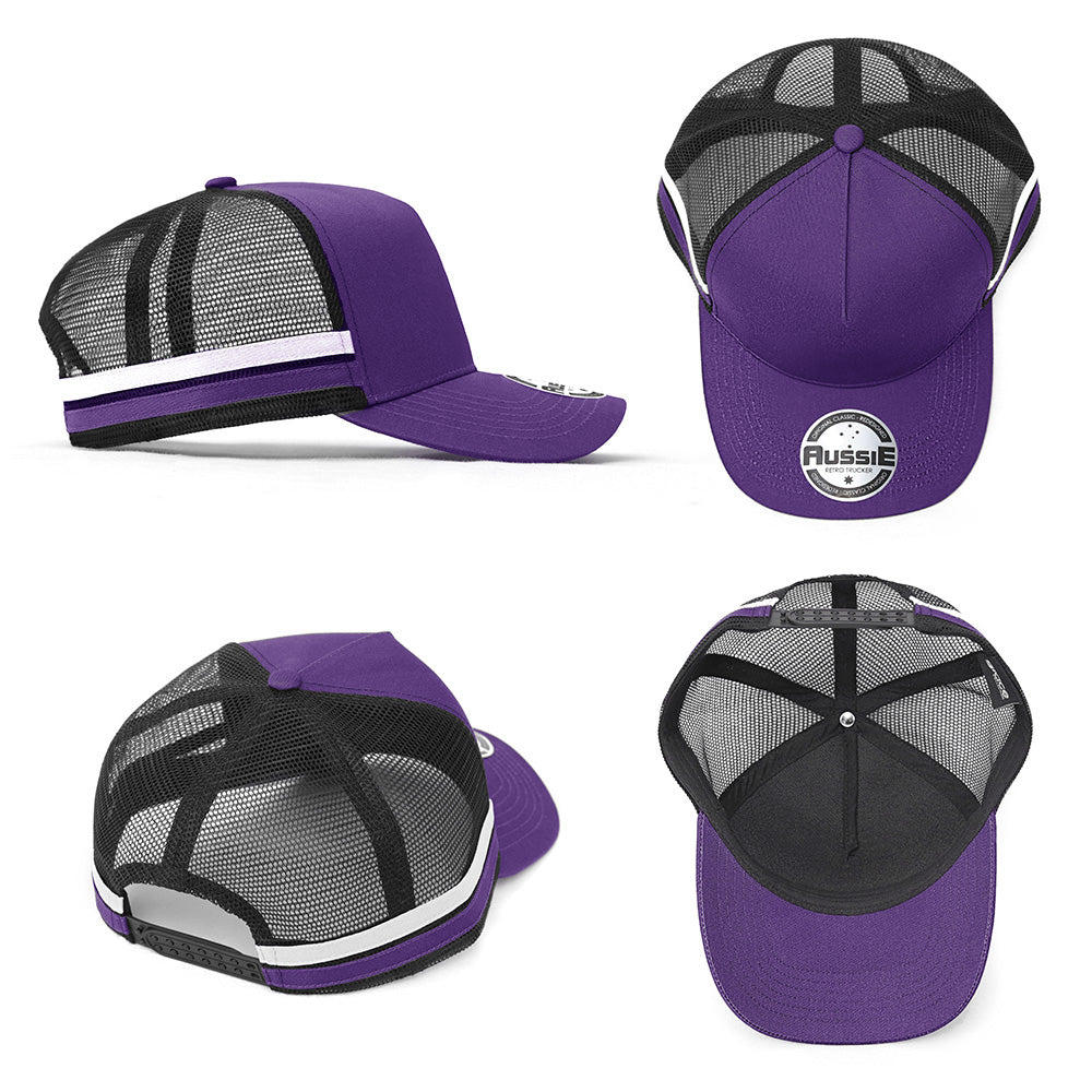 AH458 Kids A-Frame Striped Trucker Cap