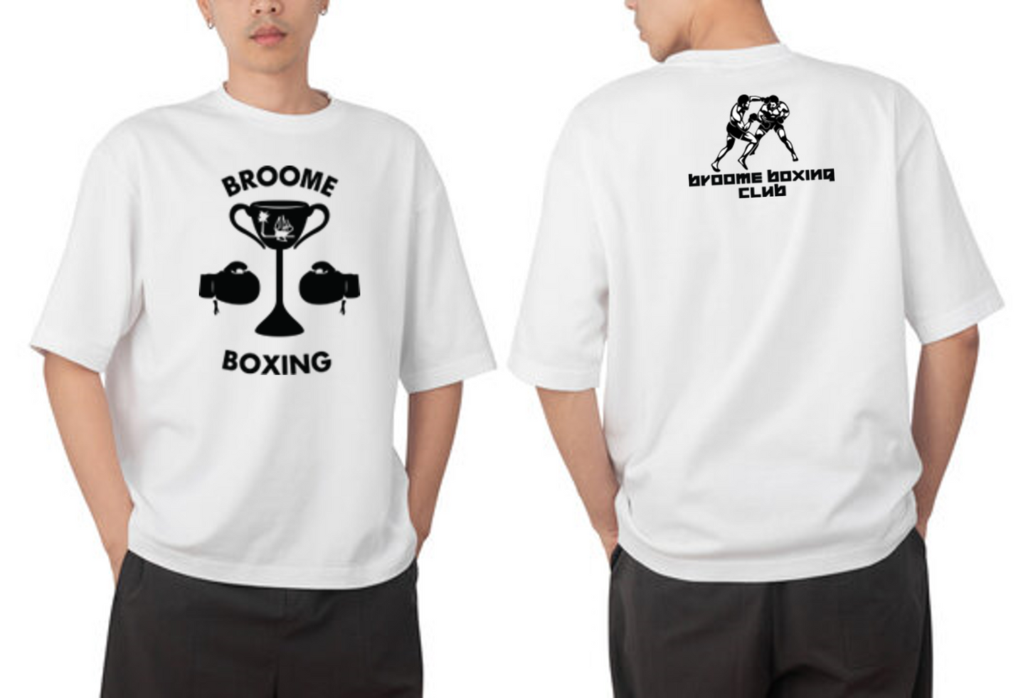 BROOME BOXING CLUB RETRO TEE SHIRT - ADULT - UNISEX WHITE