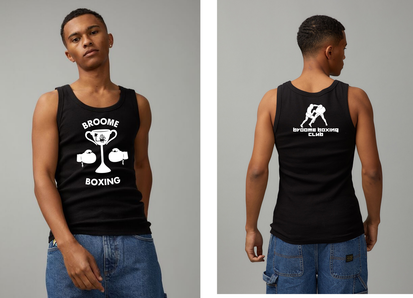 BROOME BOXING CLUB RETRO SINGLET  - KIDS BLACK