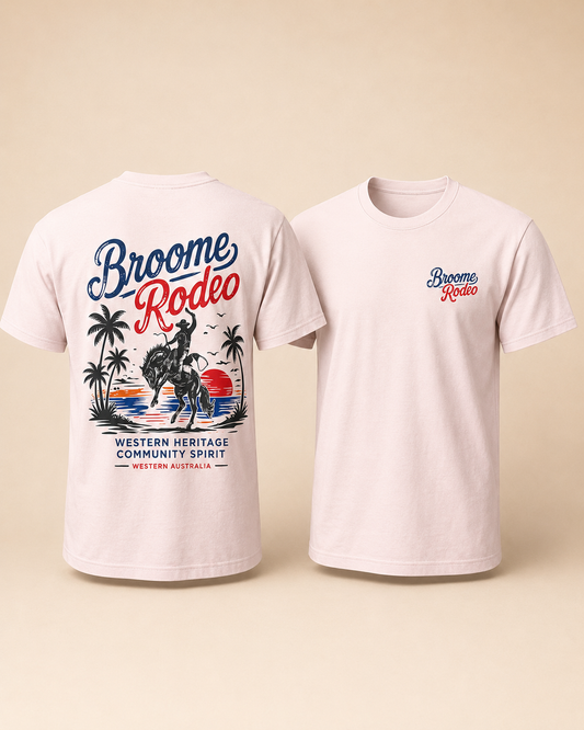 Broome Rodeo - T-shirt - Blue/red design