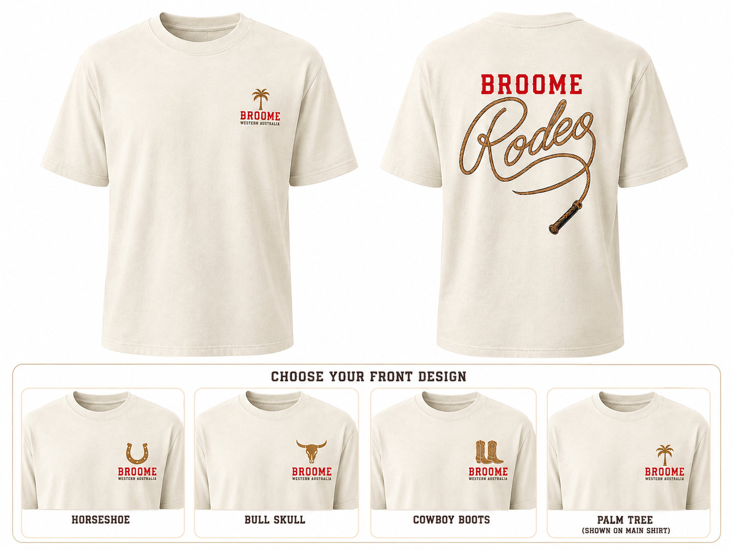 Broome Rodeo - T-shirt Rope (Faded Bone)