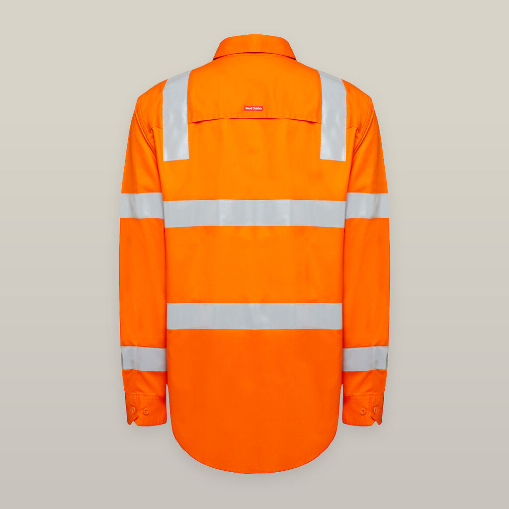 Hard Yakka Womens Foundations Biomotion Hi-Vis Long Sleeve Shirt with Tape