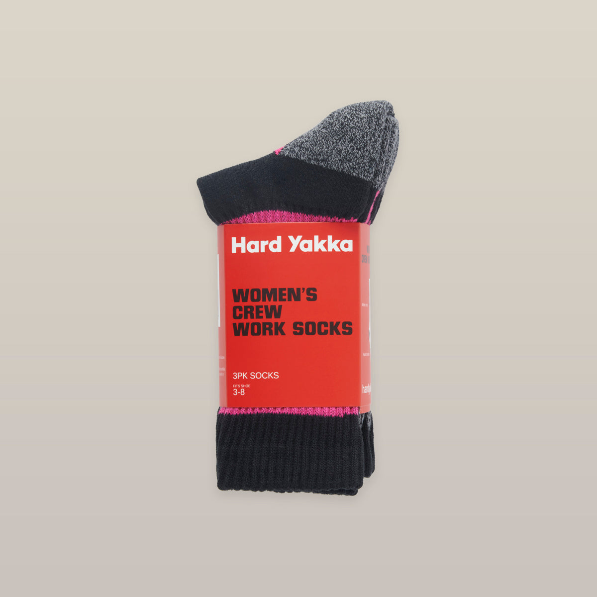 Hard Yakka Womens 3 Pack Crew Socks